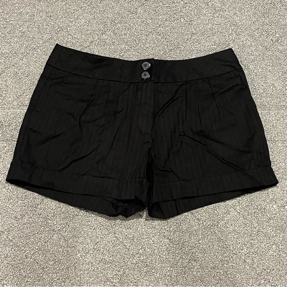 LA Blues Shorts Womens Size 16 Black Striped Stretch Cuffed High Waisted Retro - Picture 1 of 10